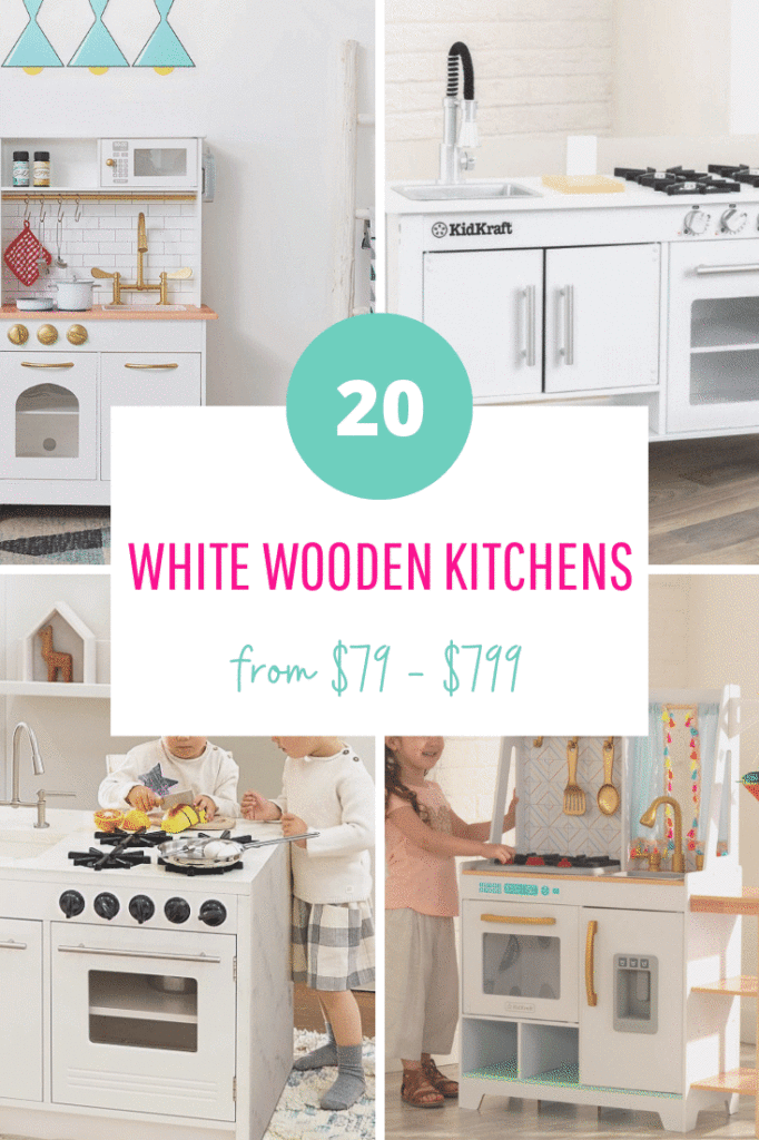 white wooden kids kitchen