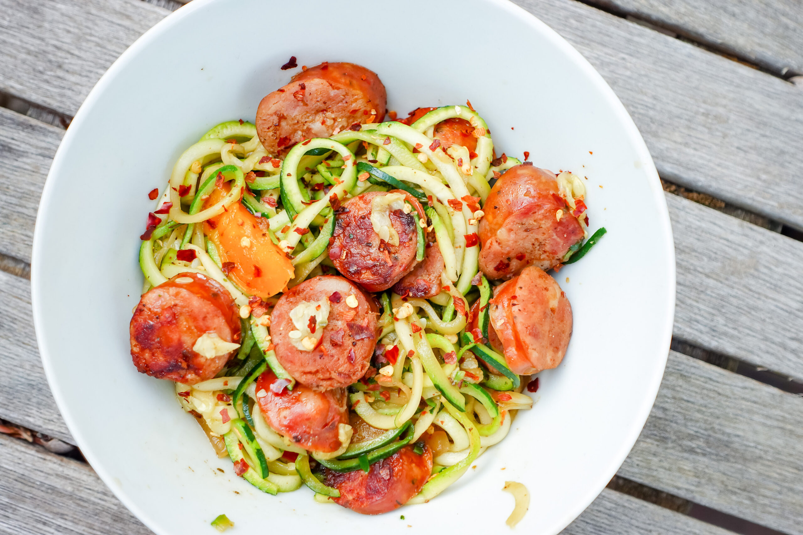 Andouille Sausage Cajun Zoodle Scramble Good Taste Guide